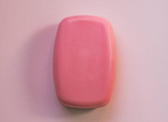 Pink bar of soap